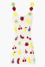 Via Fruit Patchwork Crochet Mini Dress - Image 5