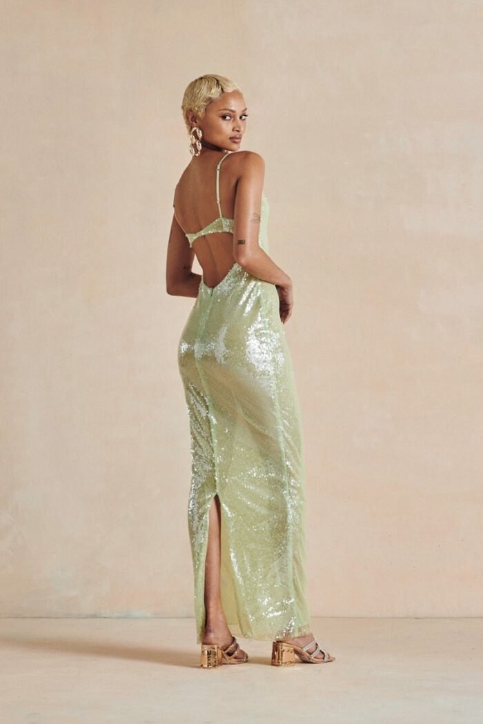 Vita Backless Sequins Slip Maxi Dress - Image 2