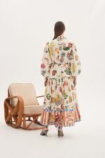 Willa Tropical Printed Ballon Sleeve Maxi Shirt Dress - Image 4