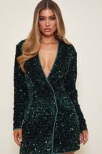 Yedda V-neck Sequins Blazer Mini Dress - Image 3