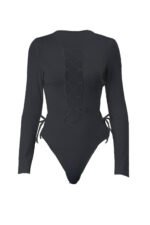 Yetta V-neck Lace Up Bodysuit - Image 4