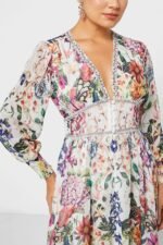 Yvette Printed V-neck Chiffon Maxi Dress - Image 3